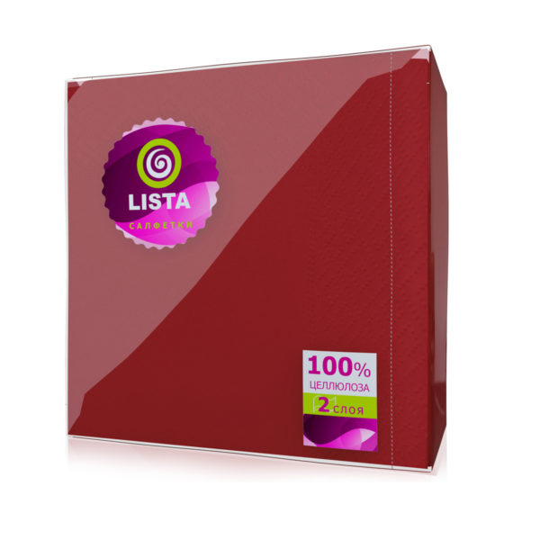 Пенза — Салфетки «Lista DELUXE» интенсив бордо оптом.