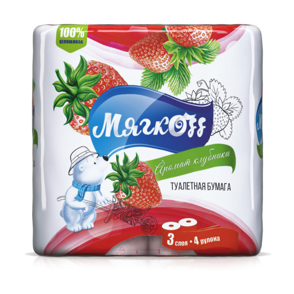 Пенза — Туалетная бумага  «Мягкоff» аромат клубники оптом.